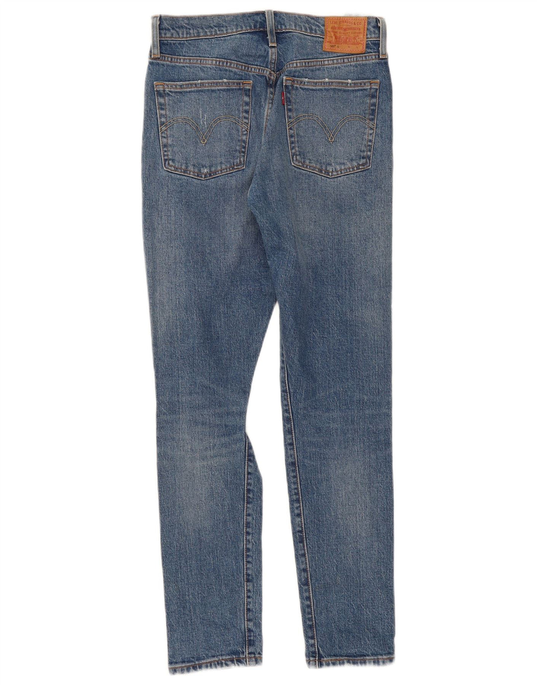 Levi's Womens 501 Distressed Slim Jeans W27 L30 Blå Bomuld