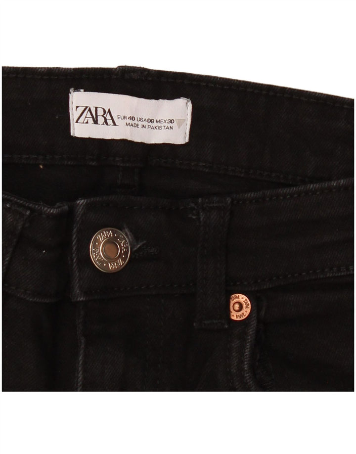 Zara Dame High Waist Bootcut Jeans EU 40 Medium W30 L26 Sort