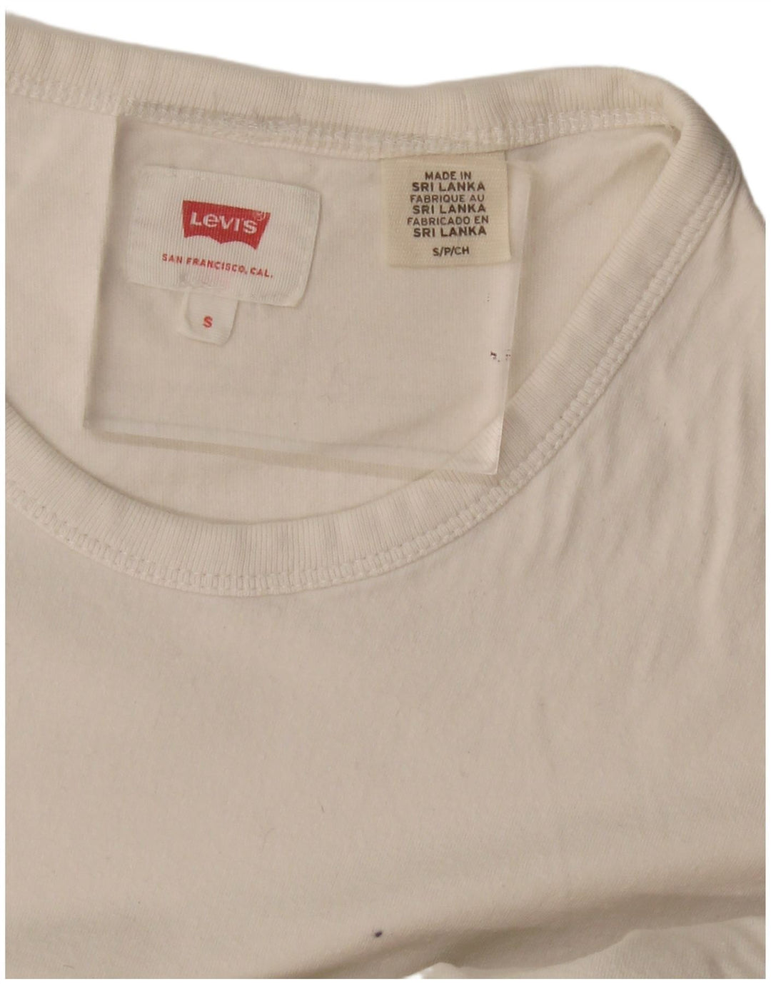 Levi's Dame T-Shirt Top UK 8 Small White
