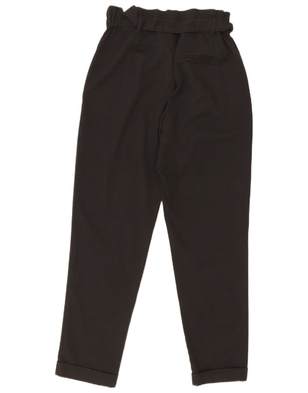Zara Dame Trafaluc Højtaljet tilspidsede Casual Bukser XS W24 L26 Sort