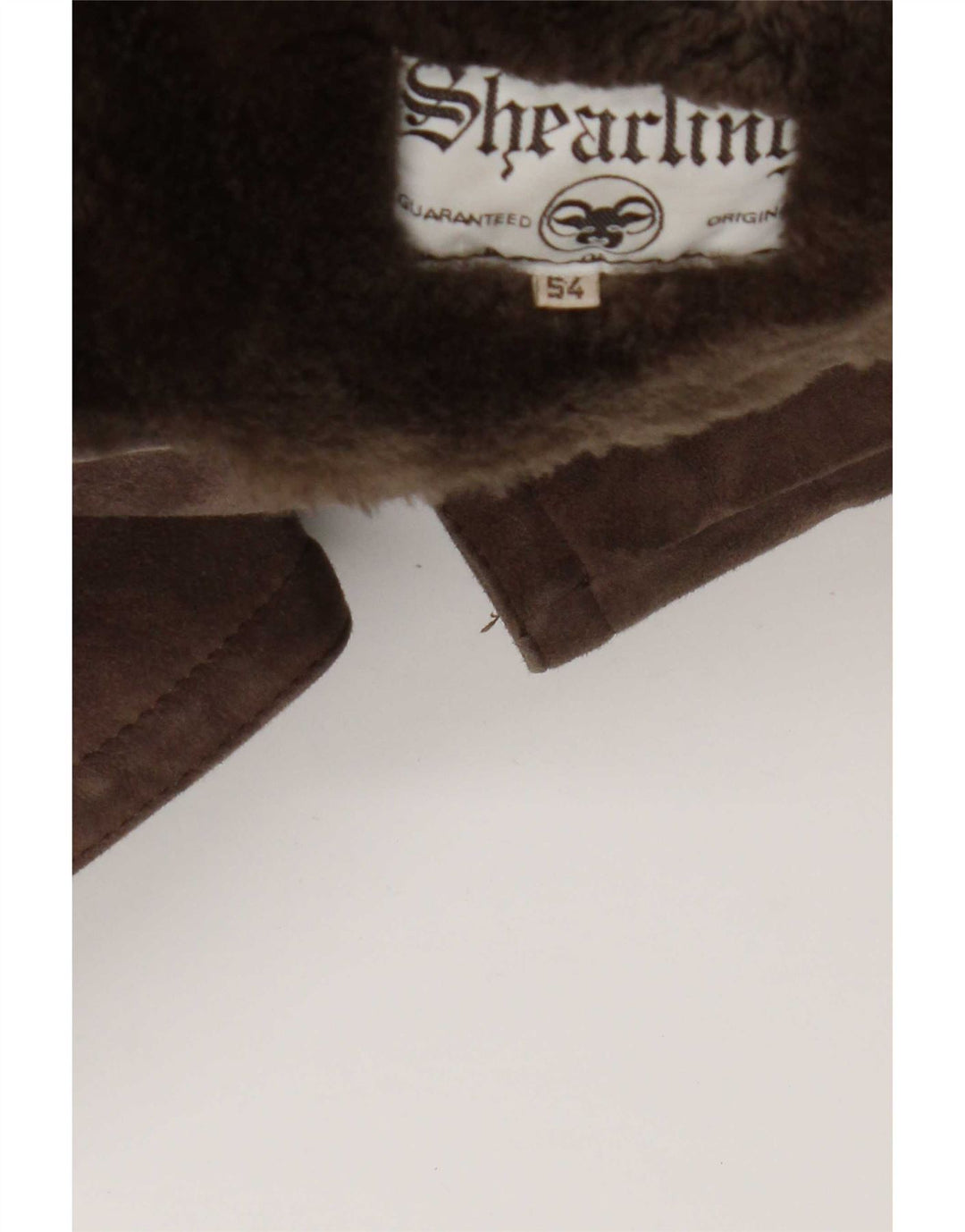 Vintage Herre Shearling Jacket IT 54 2XL Brun Shearling