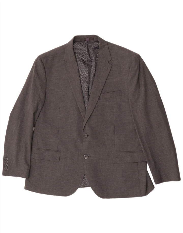 Marks & Spencer Herre 2-knaps blazerjakke UK 44 XL Grå ternet uld