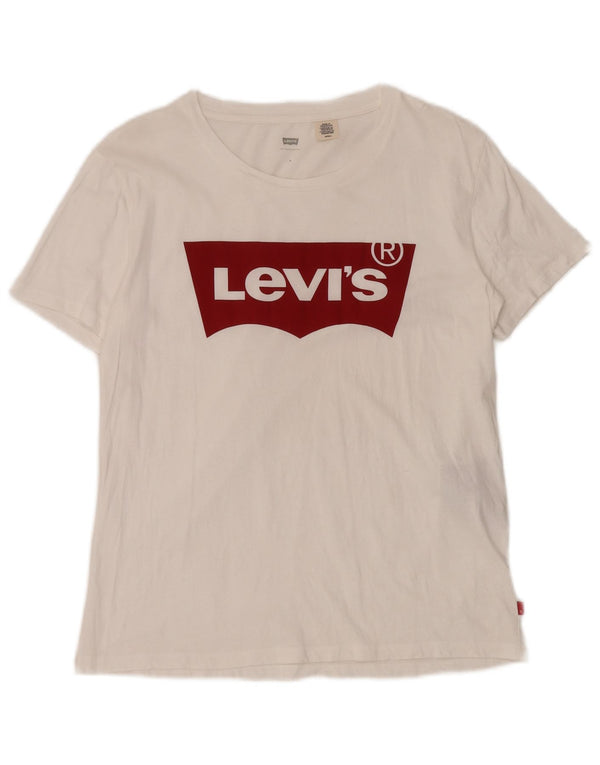 Levi's Grafisk T-shirt top til kvinder DK 10 Lille hvid bomuld
