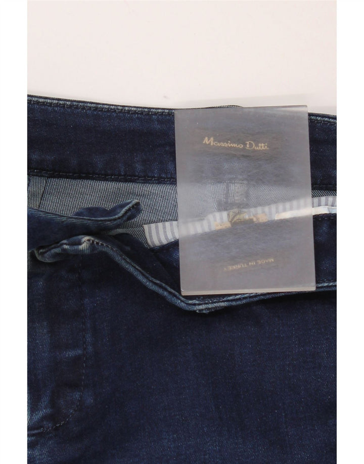 Massimo Dutti Dame Crop Wide Leg Jeans W26 L23 Blå