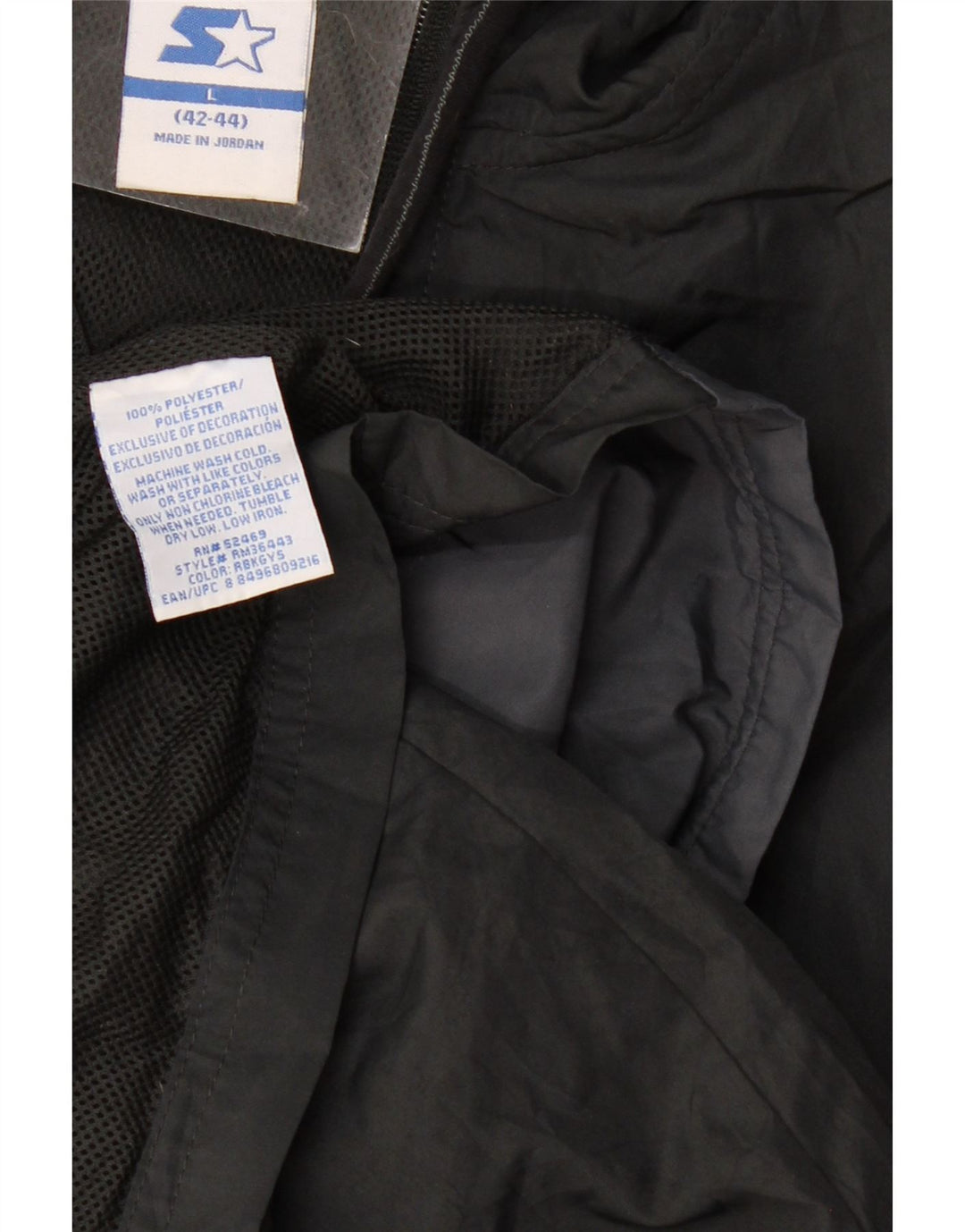 STARTER Regnjakke med hætte til mænd UK 40 Large Grå Colourblock Polyester