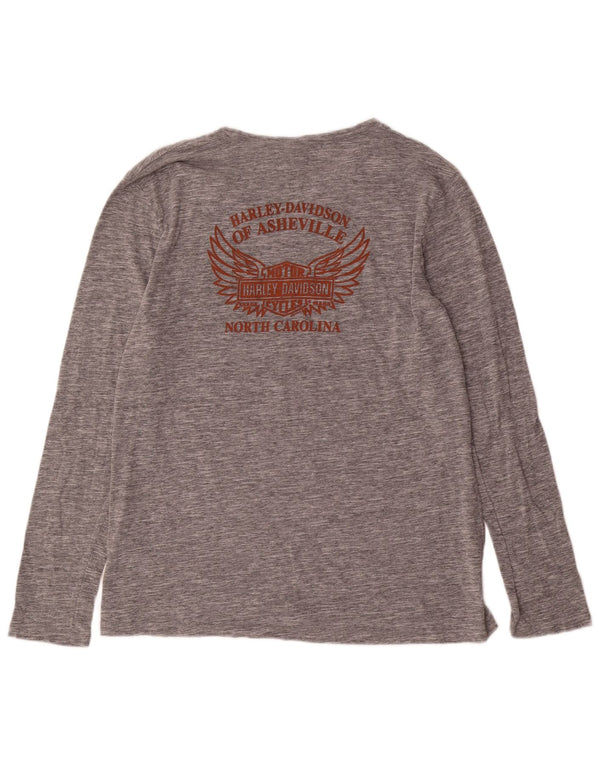 Harley Davidson Herre Grafisk Top Langærmet 2XL Grå Flecked Bomuld