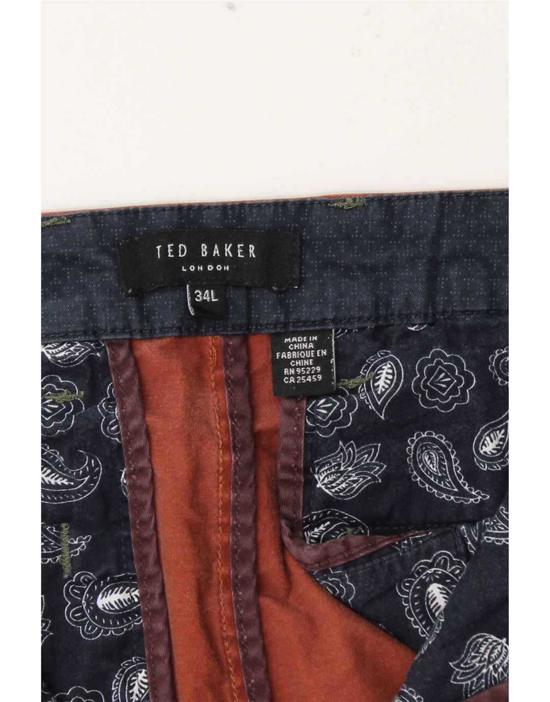 Ted Baker Herre Slim Chino Bukser W34 L33 Brun Bomuld