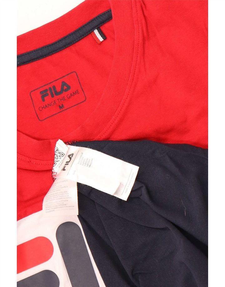 Fila Herre grafisk T-shirt Top Medium Flerfarvet Colourblock Bomuld