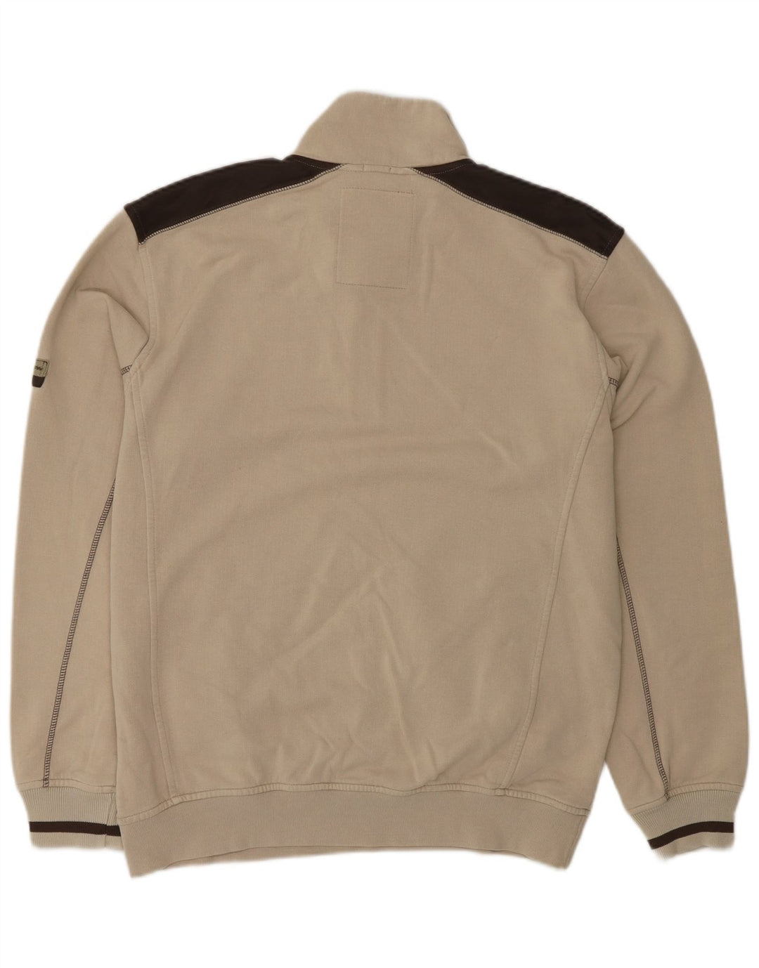 CHAMPION Sweatshirt med lynlås til mænd Stor Beige Colourblock Bomuld