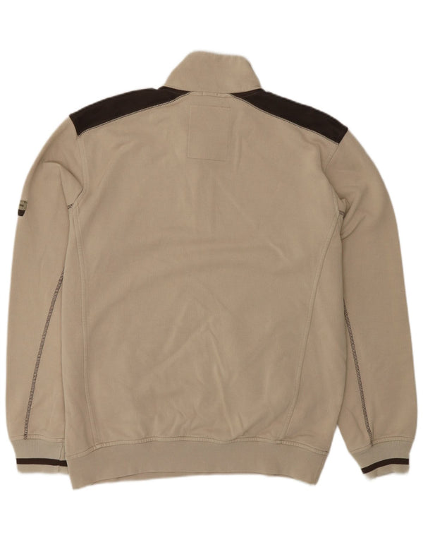 CHAMPION Sweatshirt med lynlås til mænd Stor Beige Colourblock Bomuld