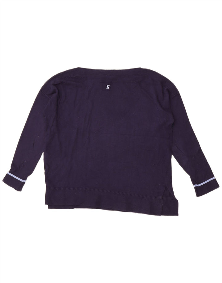 Joules Dame Oversized Sweatshirt Jumper UK 14 Stor Marineblå Bomuld