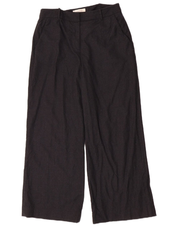 Hobbs Kvinder Højtaljet Brede Ben Casual Bukser UK 10 Small W28 L28 Sort