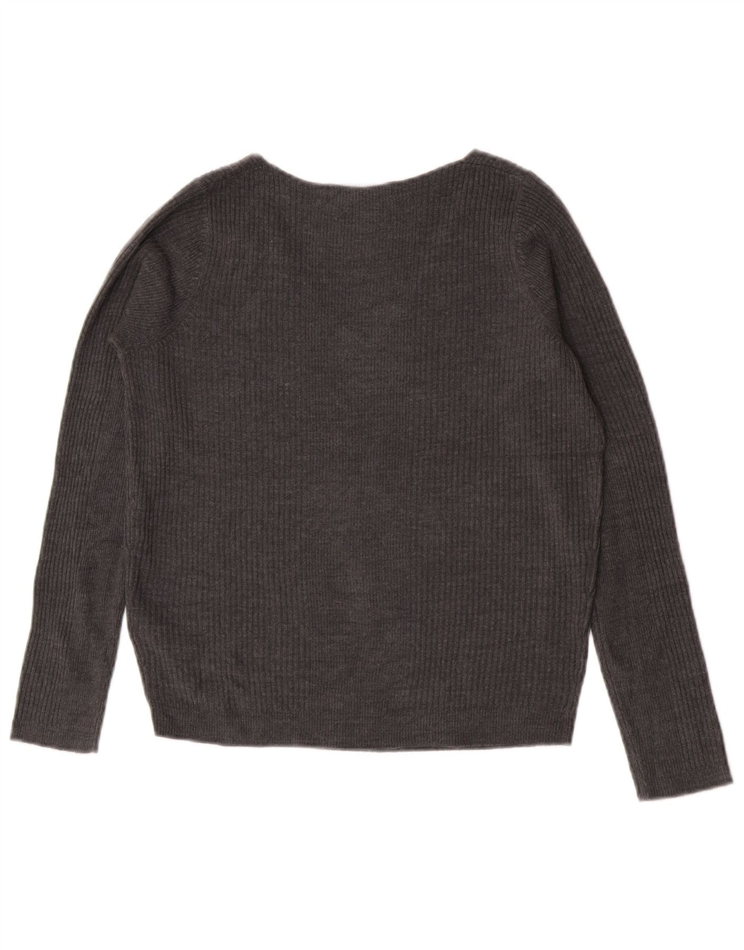 Marks & Spencer Dame V-hals sweater UK 8 Small Grå Akryl