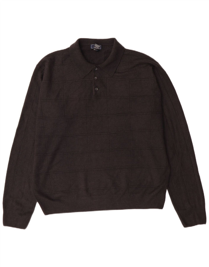 Dockers Herre Polo Neck Jumper Sweater 2XL Sort Akryl