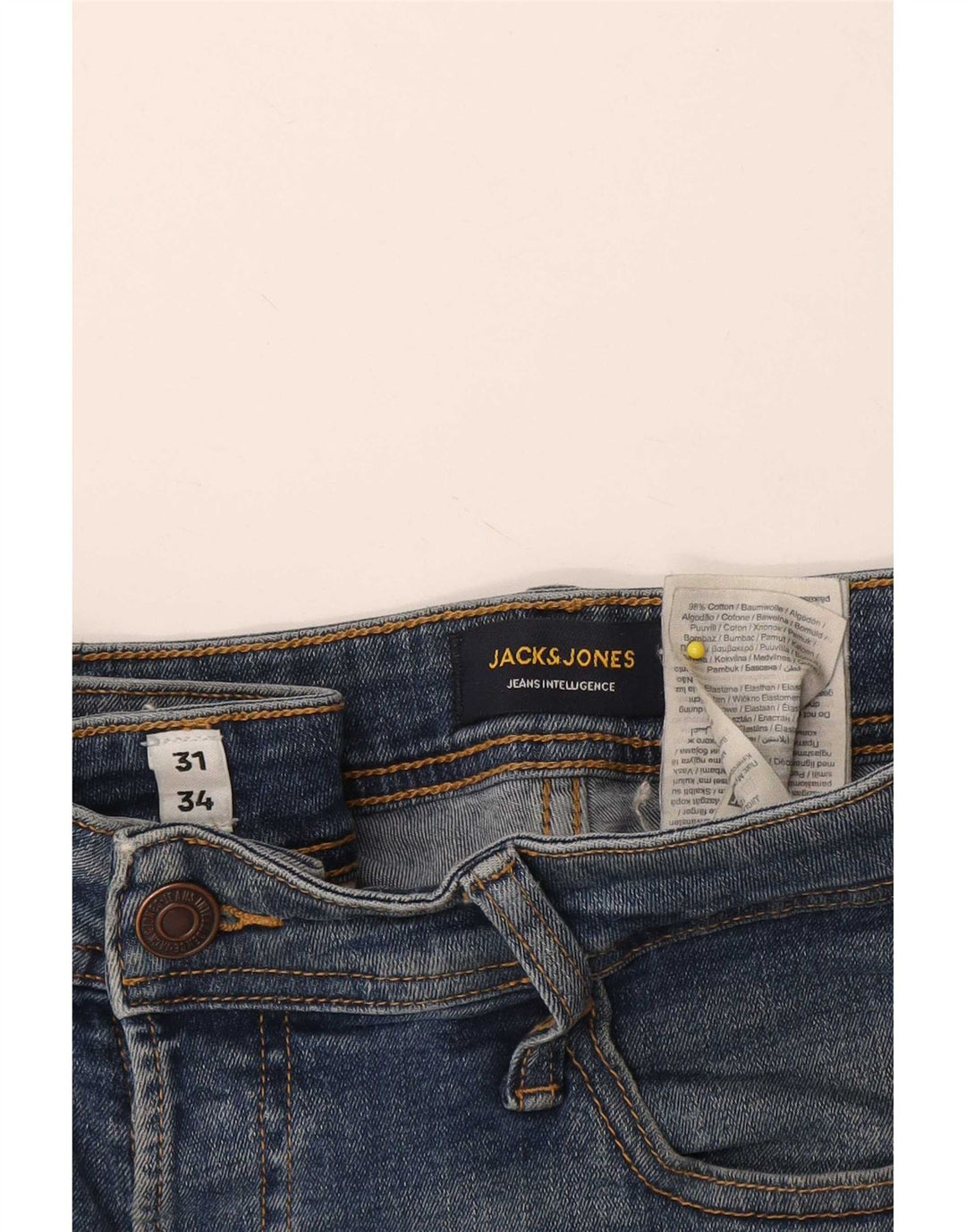 Jack & Jones Herre GLENN Slim Jeans W31 L34 Blå Bomuld