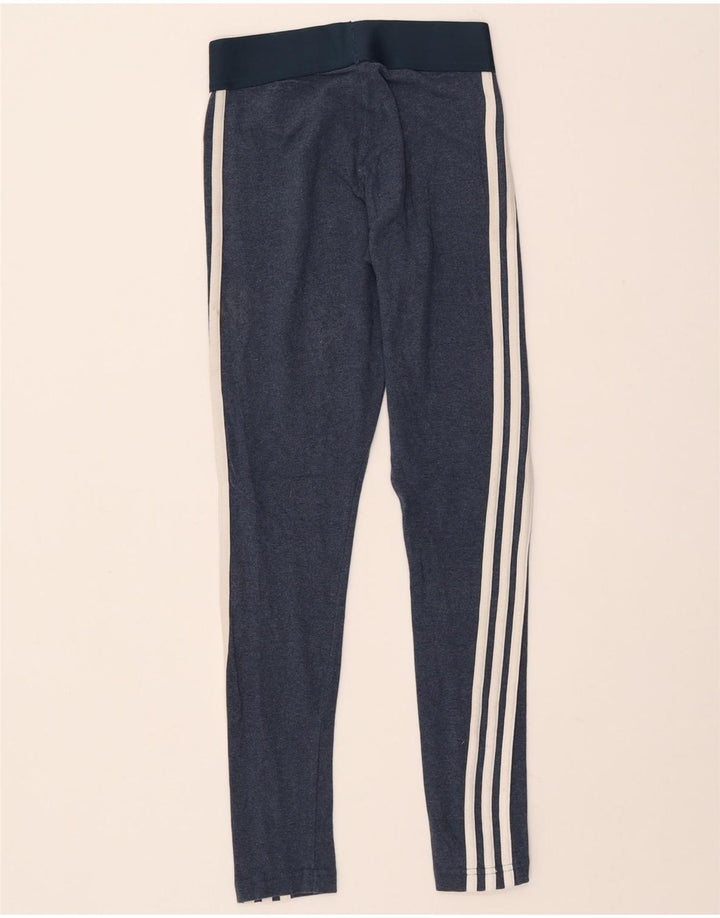 ADIDAS Dame Leggings UK 4/6 XS Marineblå Bomuld
