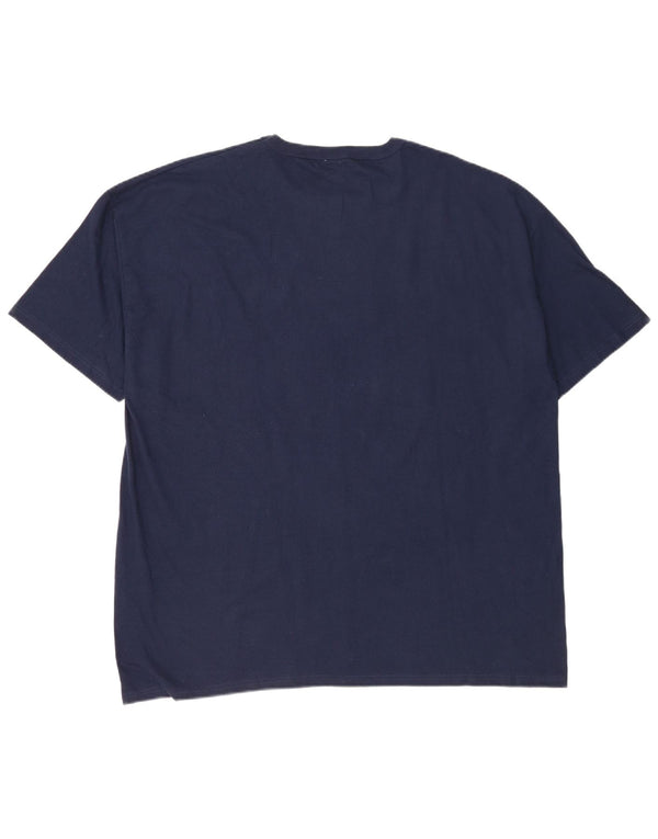 Russell Athletic Mens Troopers Baseball Graphic T-Shirt Top 2XL Navy Blue