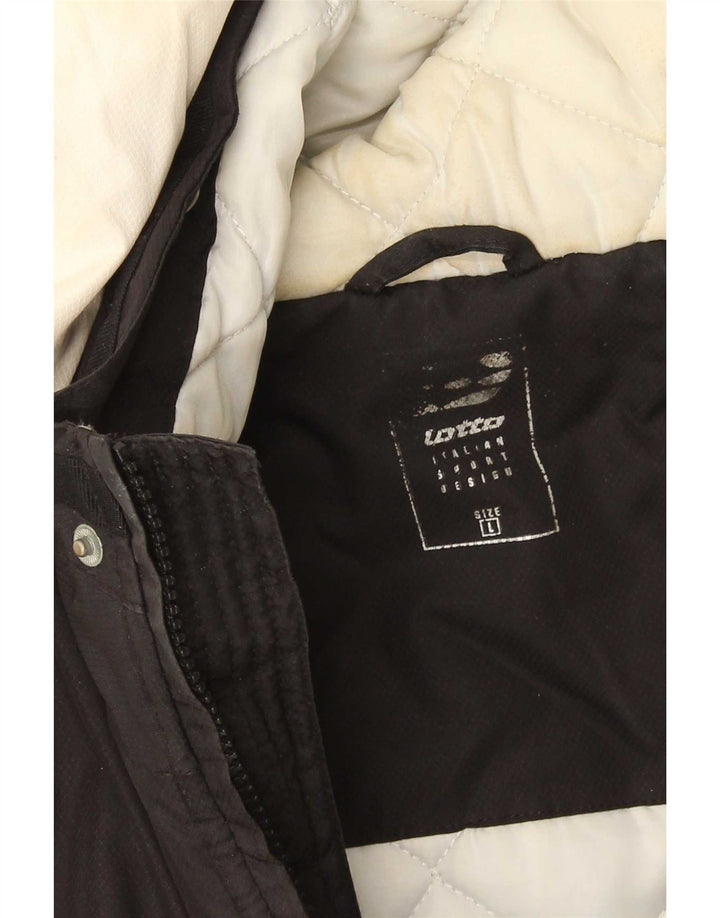 Lotto Herre hættepolstret jakke UK 40 Large Black Colourblock Polyester