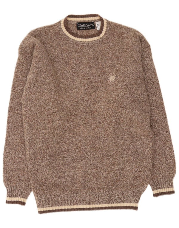 Renato Balestra Herre Crew Neck Jumper Sweater Large Brown Flecked