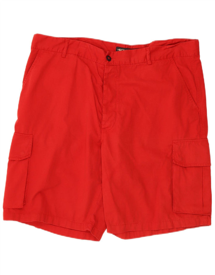 40Weft Herre Cargo Shorts W40 XL Rød Bomuld