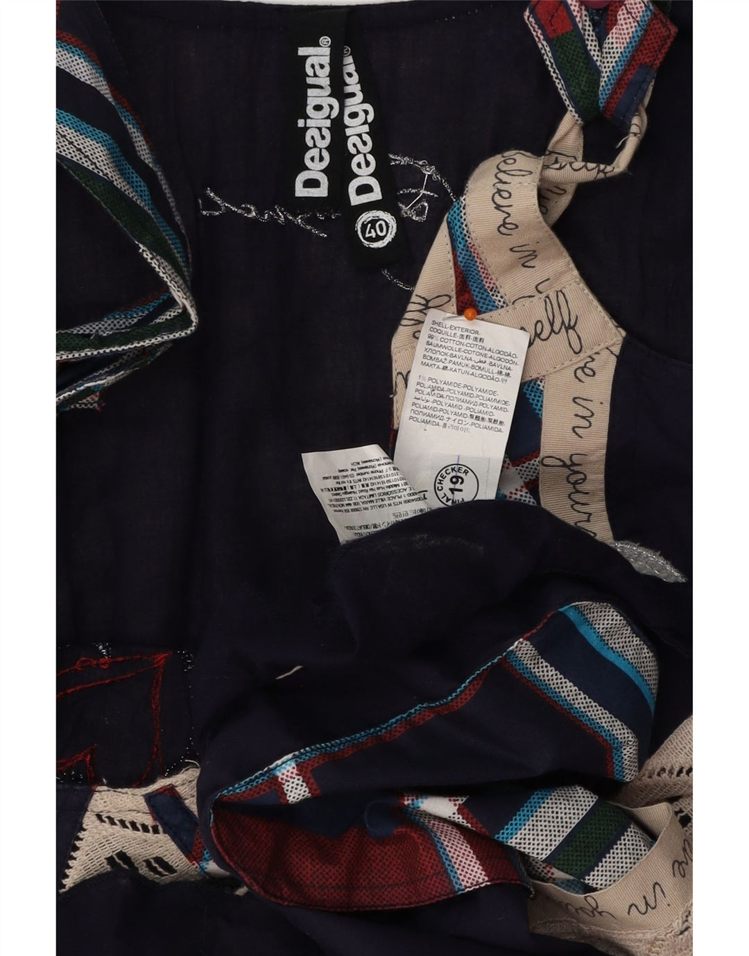 DESIGUAL Kvinders grafisk A-line kjole EU 40 Mellem marineblå patchwork