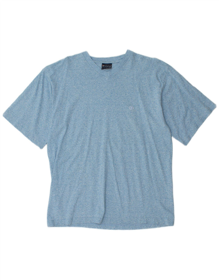 CHAMPION Herre T-Shirt Top Stor Blå Flecked Bomuld