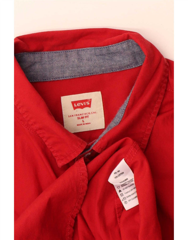 Levi's Slim Fit skjorte til mænd, stor rød bomuld