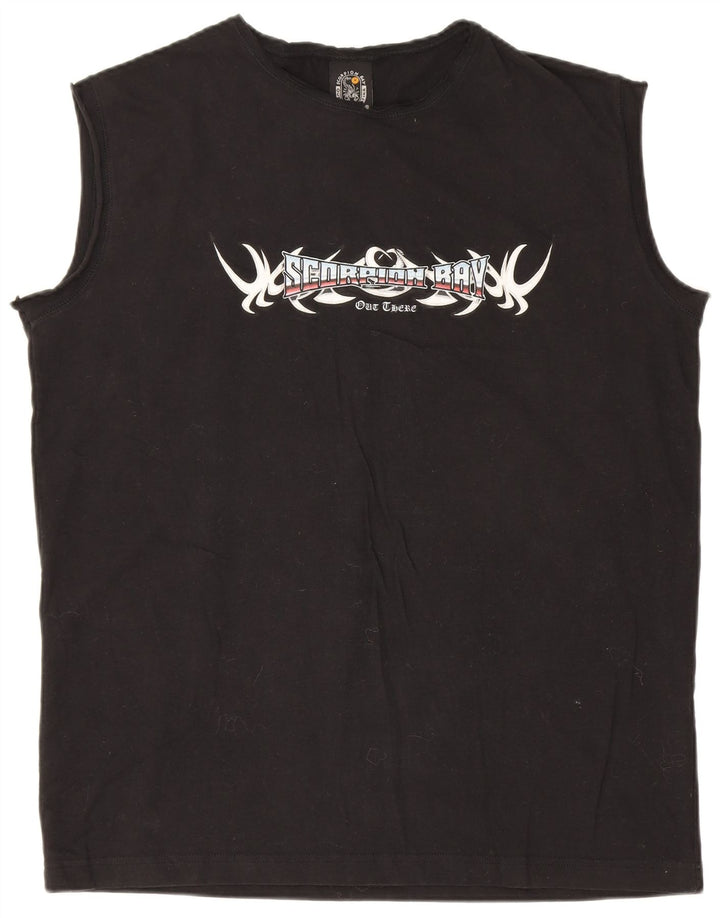 Scorpion Bay Herre Grafisk Vest Top Stor Sort Bomuld