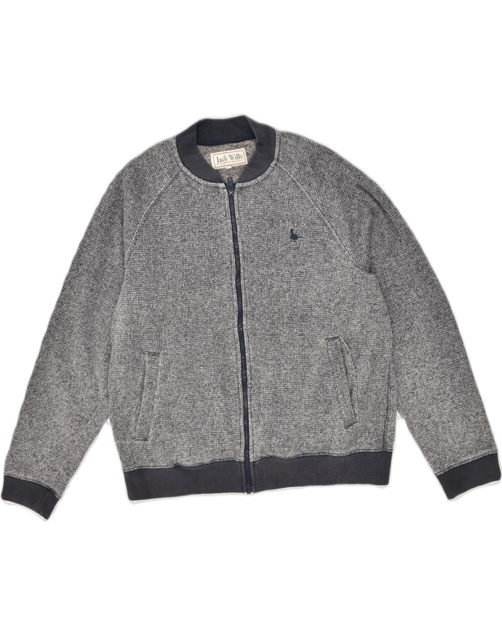 JACK WILLS Mens Bomber Jacket UK 38 Medium Navy Blue Polyester | Vintage Jack Wills | Thrift | Second-Hand Jack Wills | Used Clothing | Messina Hembry 