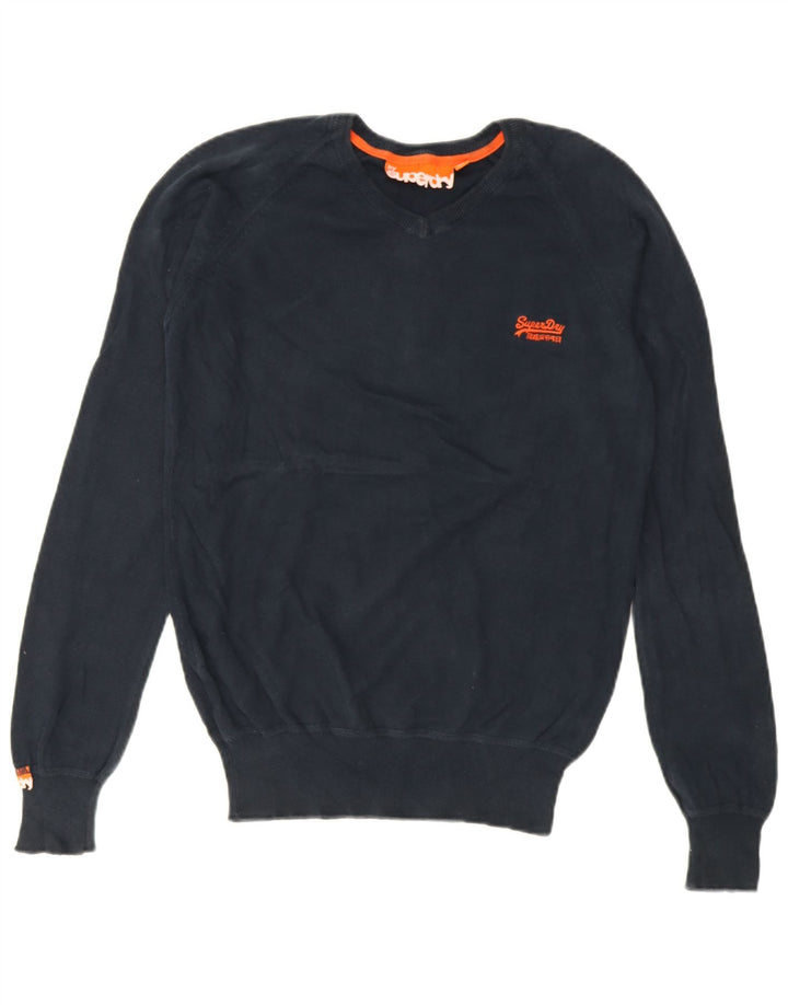 Superdry Herre V-hals sweater lille marineblå bomuld