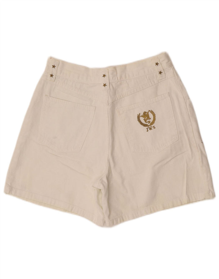 Vintage denimshorts til kvinder IT 42 Medium W30 Hvid geometrisk bomuld