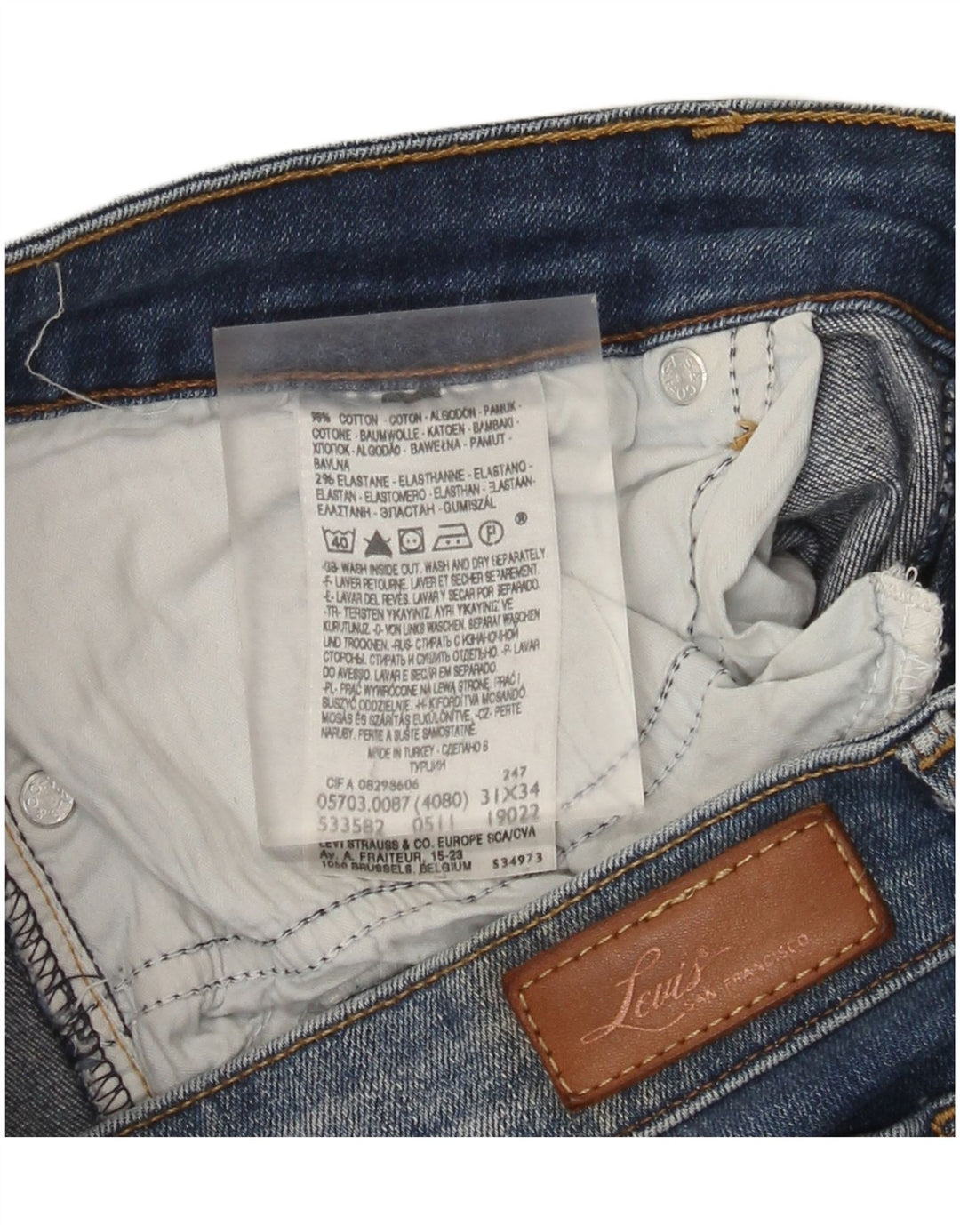 Levi's Slim Jeans til kvinder W31 L34 blå bomuld