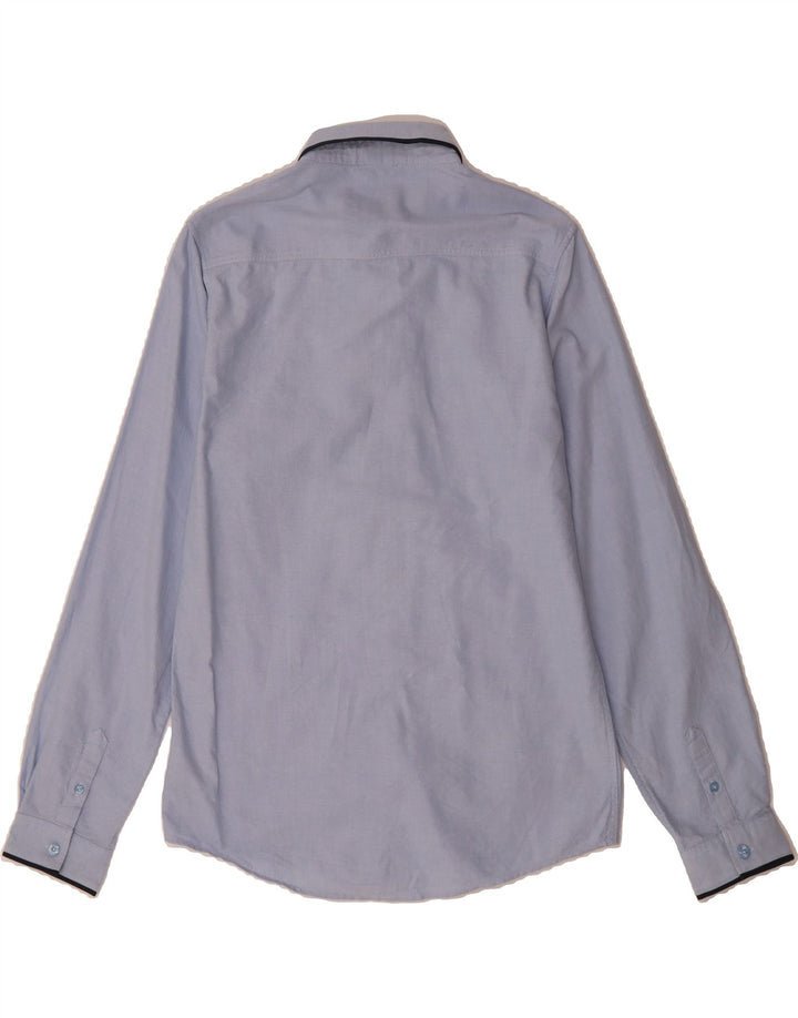 HUGO BOSS Boys Shirt 15-16 Years Blue Colourblock Cotton Vintage Hugo Boss and Second-Hand Hugo Boss from Messina Hembry 