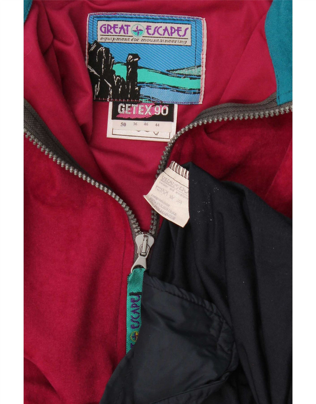 Great Escapes Herre træningsdragt Topjakke IT 50 Medium Rød Colourblock Retro