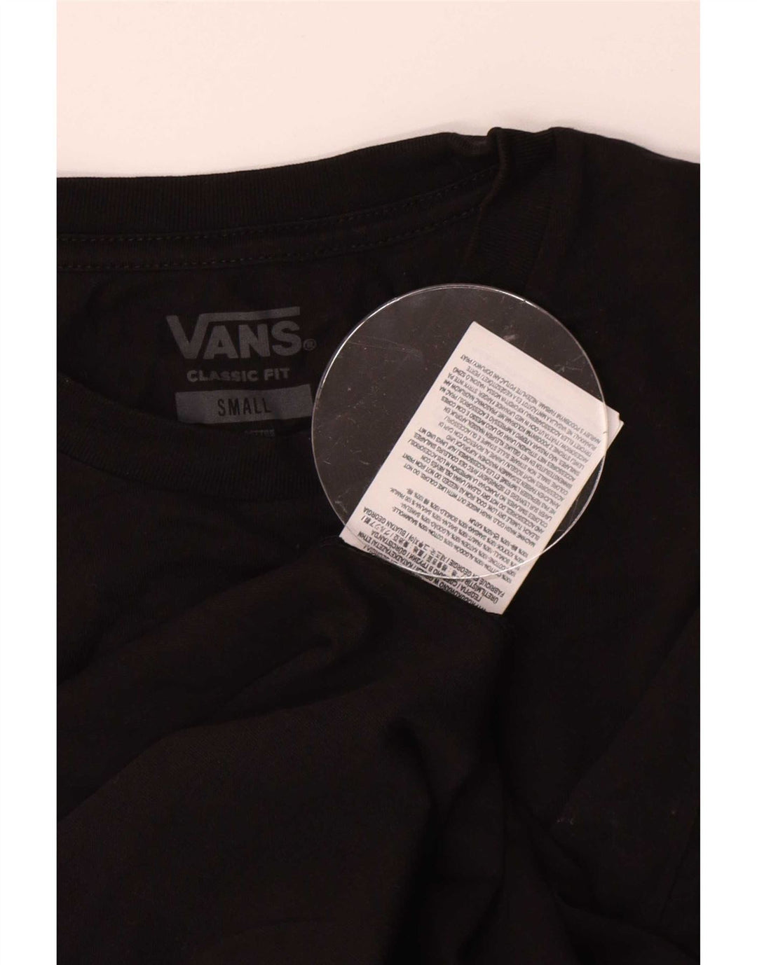 Vans Herre Classic Fit T-Shirt Top Lille Sort Bomuld