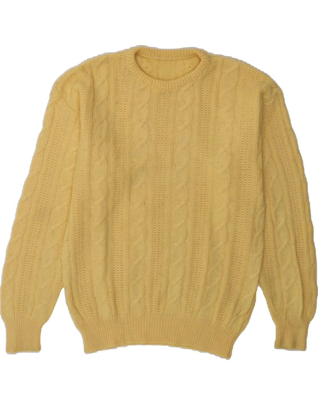 VINTAGE Womens Crew Neck Jumper Sweater UK 16 Large Yellow Vintage Vintage and Second-Hand Vintage from Messina Hembry 