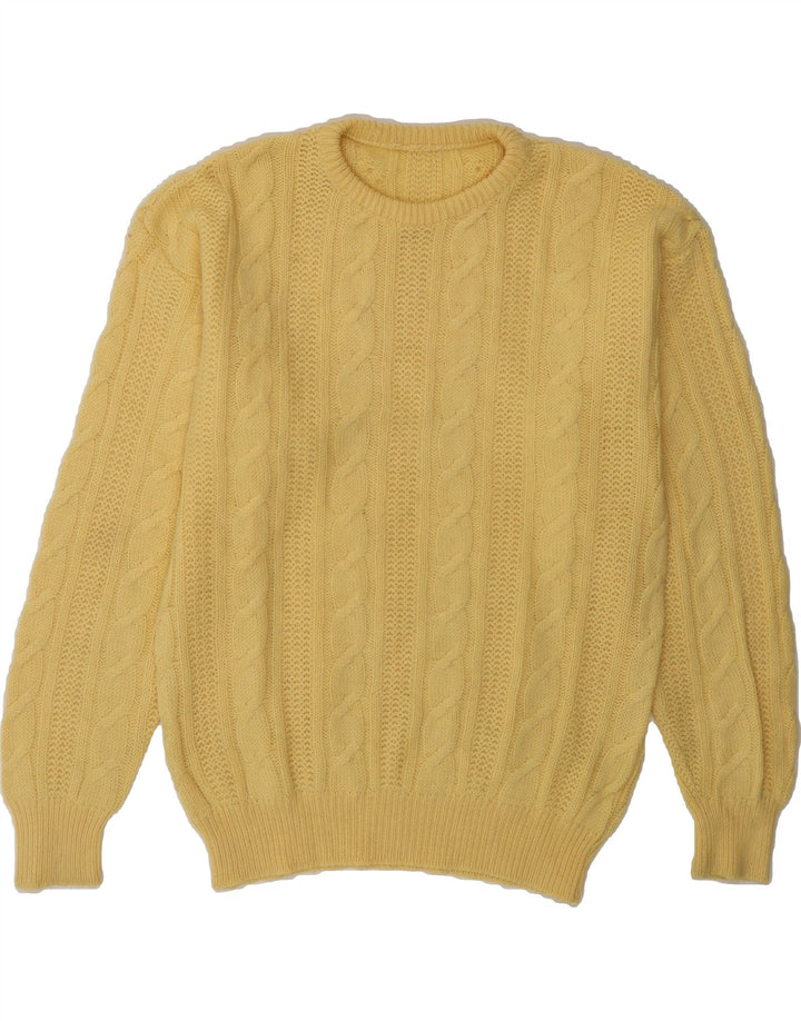 VINTAGE Womens Crew Neck Jumper Sweater UK 16 Large Yellow Vintage Vintage and Second-Hand Vintage from Messina Hembry 