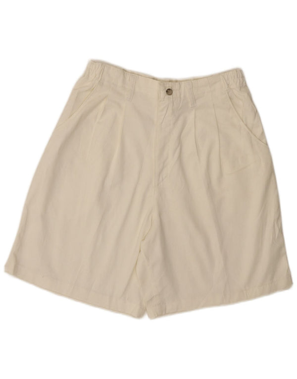 Lee Kvinders højtaljede afslappede shorts US 12 Large W28 White Bomuld