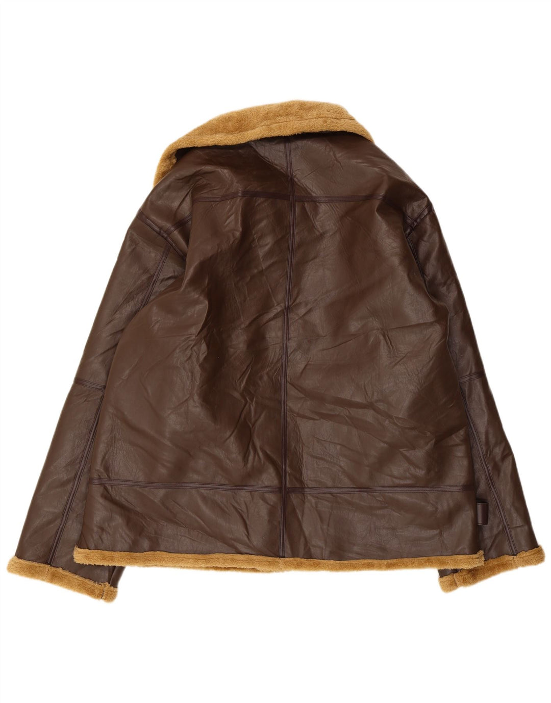 Vintage Herre Sherpa Læderjakke UK 42 XL Brun