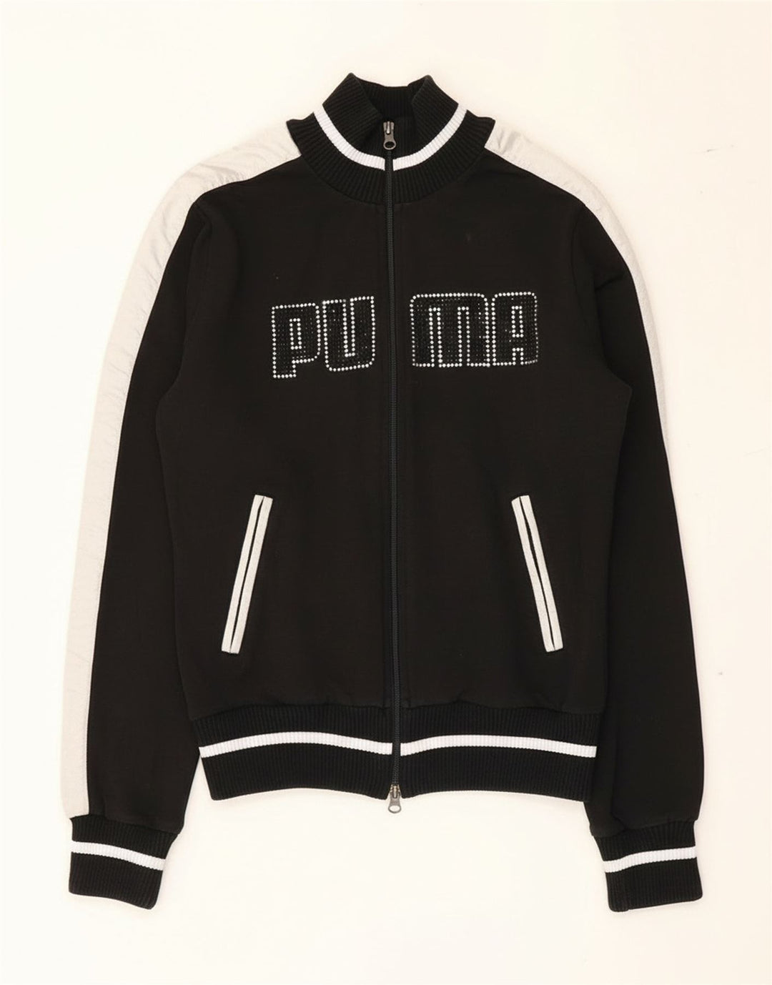 Puma Grafisk træningsdragt topjakke til kvinder UK 12 Medium Sort Colourblock