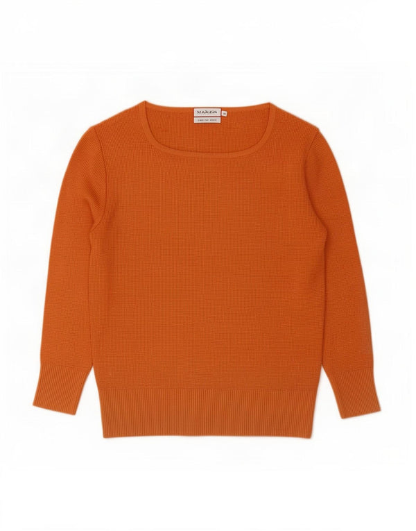 Max & Co. Dame Boat Neck Jumper Sweater UK 12 Medium Orange Viscose