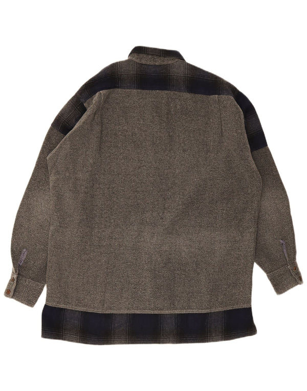 Sisley Herre Overshirt Loose Fit Skjorte Lille Grå Colourblock Polyester