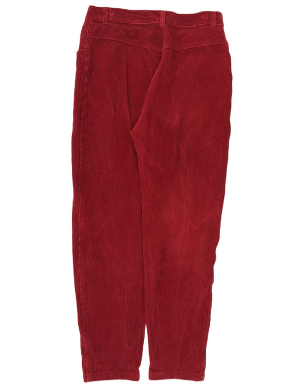Vintage kvinders højtaljede fløjlsbukser EU 44 XL W34 L30 Burgundy