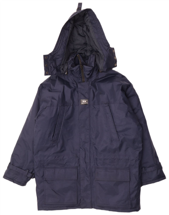 Helly Hansen Herre Hætte Oversized Polstret Frakke UK 36 Small Navy Blue