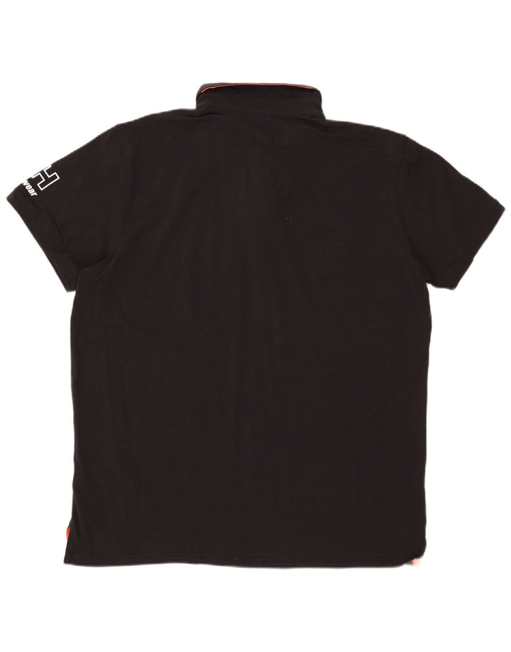 Helly Hansen Herre Grafisk Polo Shirt 2XL Sort Bomuld