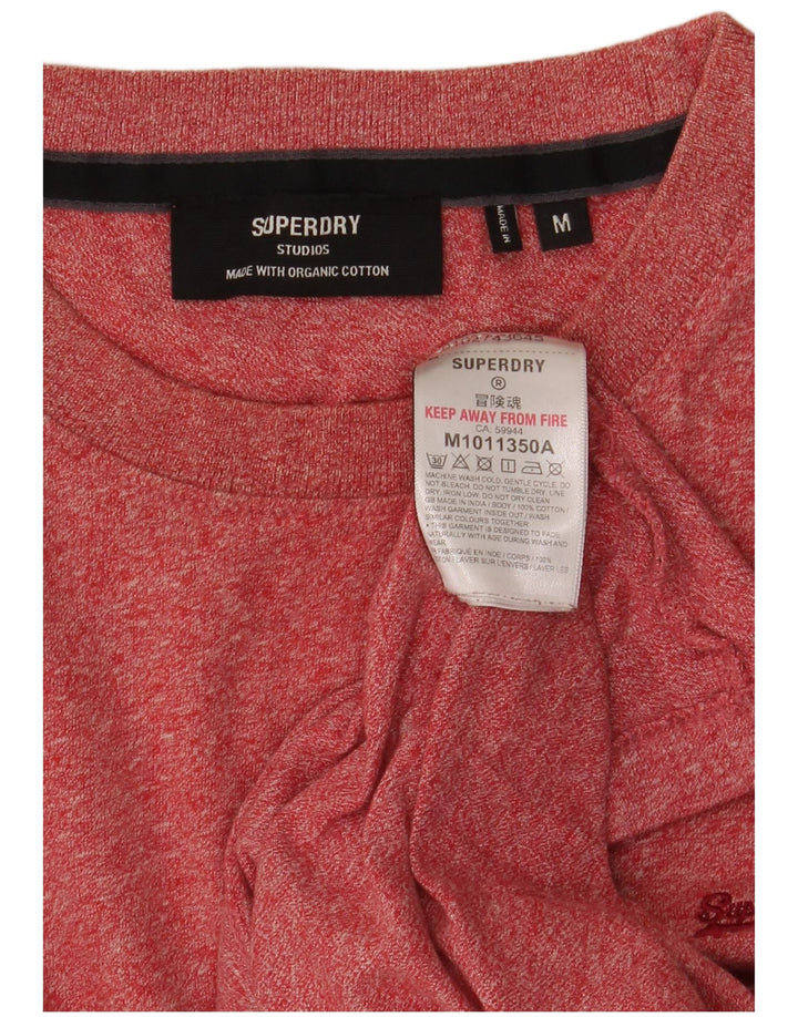 Superdry T-shirt top til mænd Medium rød flækket bomuld