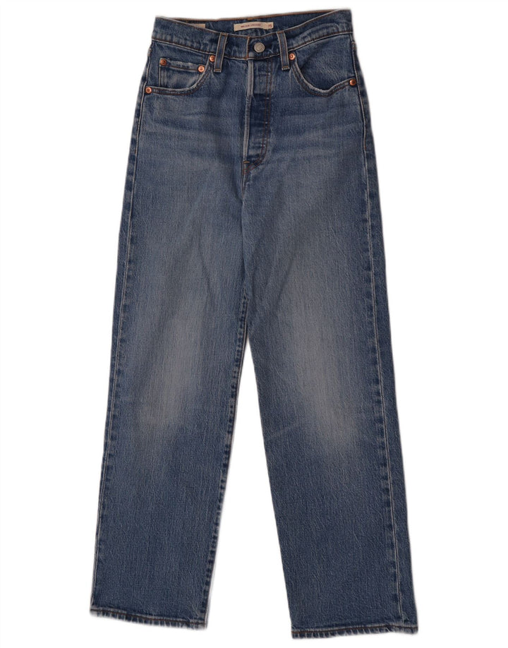 Levi's Dame Ribcage Straight Jeans W25 L27 Blå Bomuld