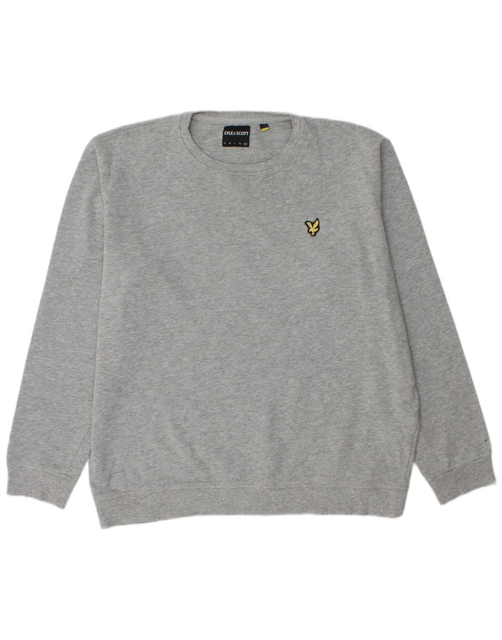 LYLE & SCOTT Herre sweater med rund hals 2XL grå bomuld