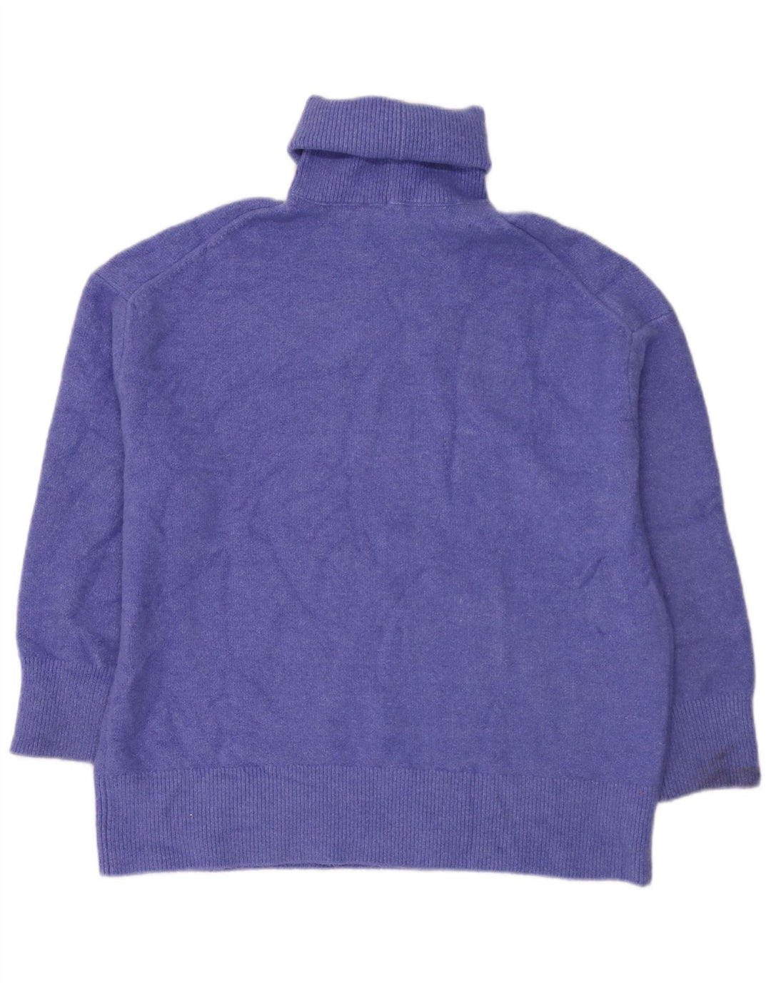 Zara Dame Oversized Roll Neck Jumper Sweater UK 14 Medium Blue Acryl