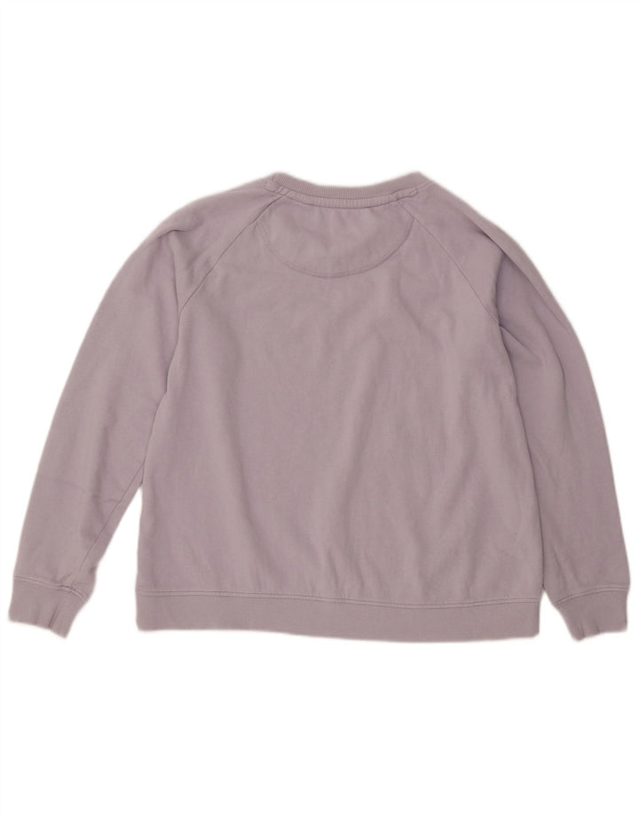 FAT FACE Dame Grafisk Sweatshirt Jumper UK 12 Medium Lilla Bomuld